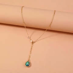 Mode unregelmäßige Goldanhänger Perlenlegierung Halskette