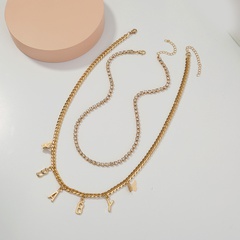 fashion letter BABY necklace multi-layer heart-shaped alloy necklace