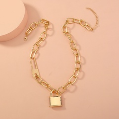 fashion simple lock hip-hop alloy thick clavicle chain