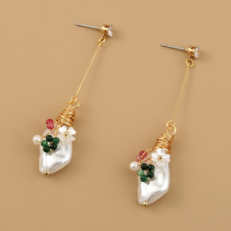 Fashion Long Tassel Korean Style Retro Baroque Pearl Earrings