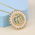 simple round solid color letter pendant inlaid zircon copper necklace wholesalepicture11