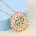 simple round solid color letter pendant inlaid zircon copper necklace wholesalepicture12