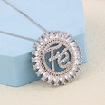 simple round solid color letter pendant inlaid zircon copper necklace wholesalepicture13