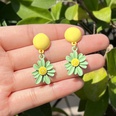 round oil drop daisy female macaron bow contrast color alloy earringspicture13