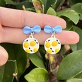 round oil drop daisy female macaron bow contrast color alloy earringspicture15