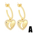 retro Cshaped female cross heart shaped copper earringspicture10