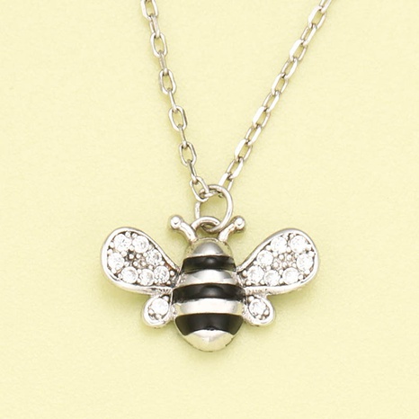 Collier pendentif abeille en argent 925's discount tags