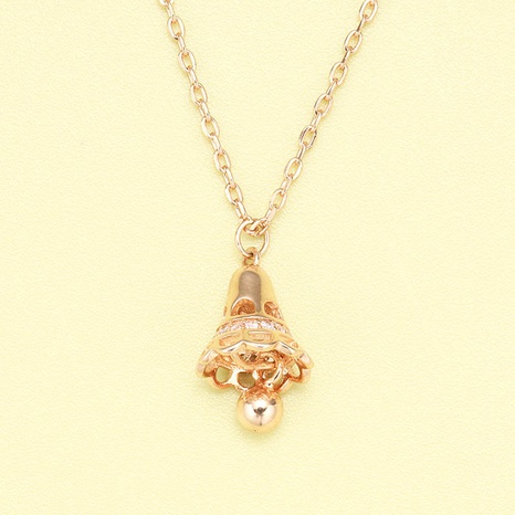 Classic fashion white rose gold bell 925 silver necklace's discount tags