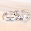 pareja de cobre plateado anillo abierto moda anillo de circn tridimensionalpicture3