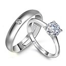 pareja de cobre plateado anillo abierto moda anillo de circn tridimensionalpicture5