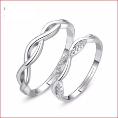Wave Couple Men and Women Open Couple Copper Rings Simple Hand Jewelry
