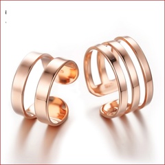 new female couple fashion rose gold men's and women's copper rings wholesale