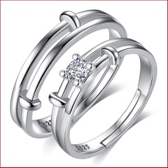 Accesorios de anillo de cobre para parejas de hombres y mujeres simples al por mayor