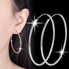 simple geometric circle shaped solid color copper hoop earrings wholesale