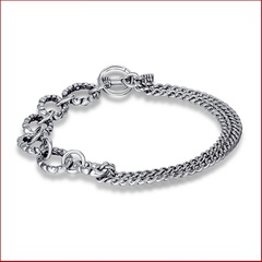 Bracelet en cuivre de bijoux de cercle simple de chaîne cubaine à double couche de mode