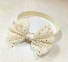 New Korean children's hairband bronzing cotton bow baby hair accessories