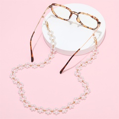 Fashion hollow pearl mask hanging neck glasses chain rope