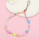 new candy color beads heartshaped fivepointed star acrylic mobile phone lanyardpicture7