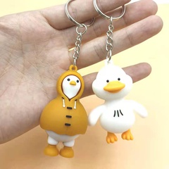 New cartoon raincoat duck keychain cute duck keychain small gift wholesale