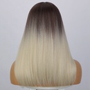 Damenpercken Spitze in der Verlaufsfarbe lange glatte Haarpercken ChemiefaserKopfbedeckungenpicture16