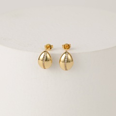 New brass gold-plated 14k real gold fashion copper earrings