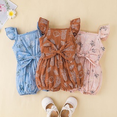 fashion cute romper printing children's clothing floral jumpsuit