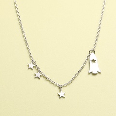 Fashion Classic Star Rocket Multiple Pendent 925 Silver Necklace