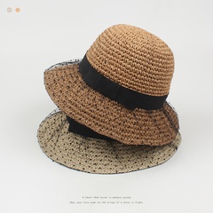 fashion straw hat lace hat simple foldable sun hat