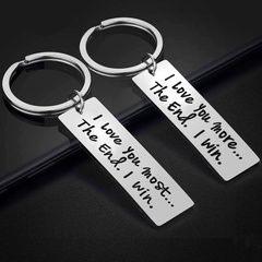 fashion Valentine's Day gift stainless steel lettering keychain