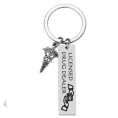 fashion medical student graduation holiday gift stainless steel keychain
