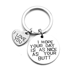 Heart-shaped Couple Gift Stainless Steel Keychain Wholesale
