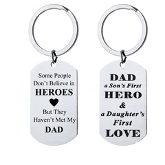 Father's day birthday gift stainless steel keychain lettering custom