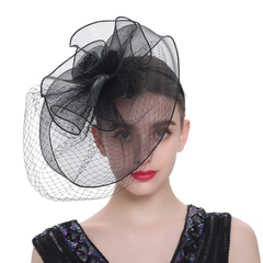 hyperbole solid color flowers shape feather mesh fabric headwear wholesale
