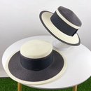 fashion flattop straw hat sun hat stitching summer hatpicture6