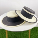 fashion flattop straw hat sun hat stitching summer hatpicture8