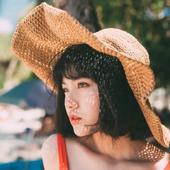 fashion beach big brim straw hat summer foldable sun hat