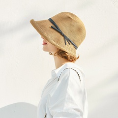 fashion straw hat sunscreen foldable sun fisherman hat