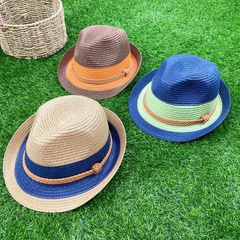 fashion sun hat sunscreen beach seaside contrast color straw hat