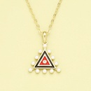 fashion drop oil triangle pendent inlaid pearl 925 silver necklacepicture4