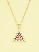 fashion drop oil triangle pendent inlaid pearl 925 silver necklacepicture6