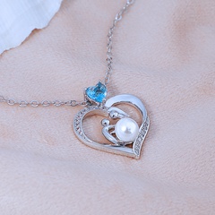 heart-shaped pendant letter necklace mother's day gift collarbone copper chain