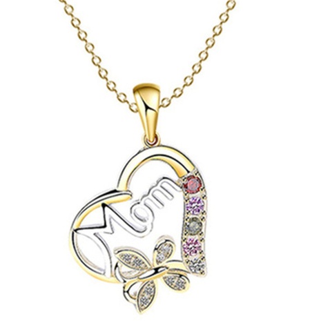 new electroplating real gold heart-shaped alloy necklace mother's day gift's discount tags