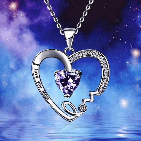 New alloy necklace fashion heart-shaped lettering pendant Mother's Day gift's discount tags