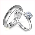pareja de cobre plateado anillo abierto moda anillo de circn tridimensionalpicture6