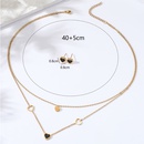 fashion stainless steel electroplating 18K gold heartshaped doublelayer necklace earrings setpicture9