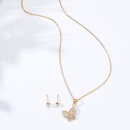 Stainless steel inlaid zircon electroplating 18K gold butterfly necklace earrings setpicture7