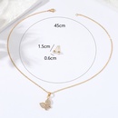 Stainless steel inlaid zircon electroplating 18K gold butterfly necklace earrings setpicture9