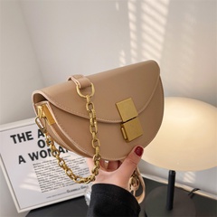 simple solid color creative semi-circle small messenger bag 21*14*9cm