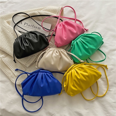 korean style candy color mini pleated messenger bag 14*12*5cm's discount tags