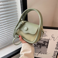 simple contrast color round hand-held small square bag 18*13*10cm